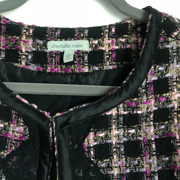 LOW PRICE!! Pink and black tweed cropped jacket - Picture 2 of 5